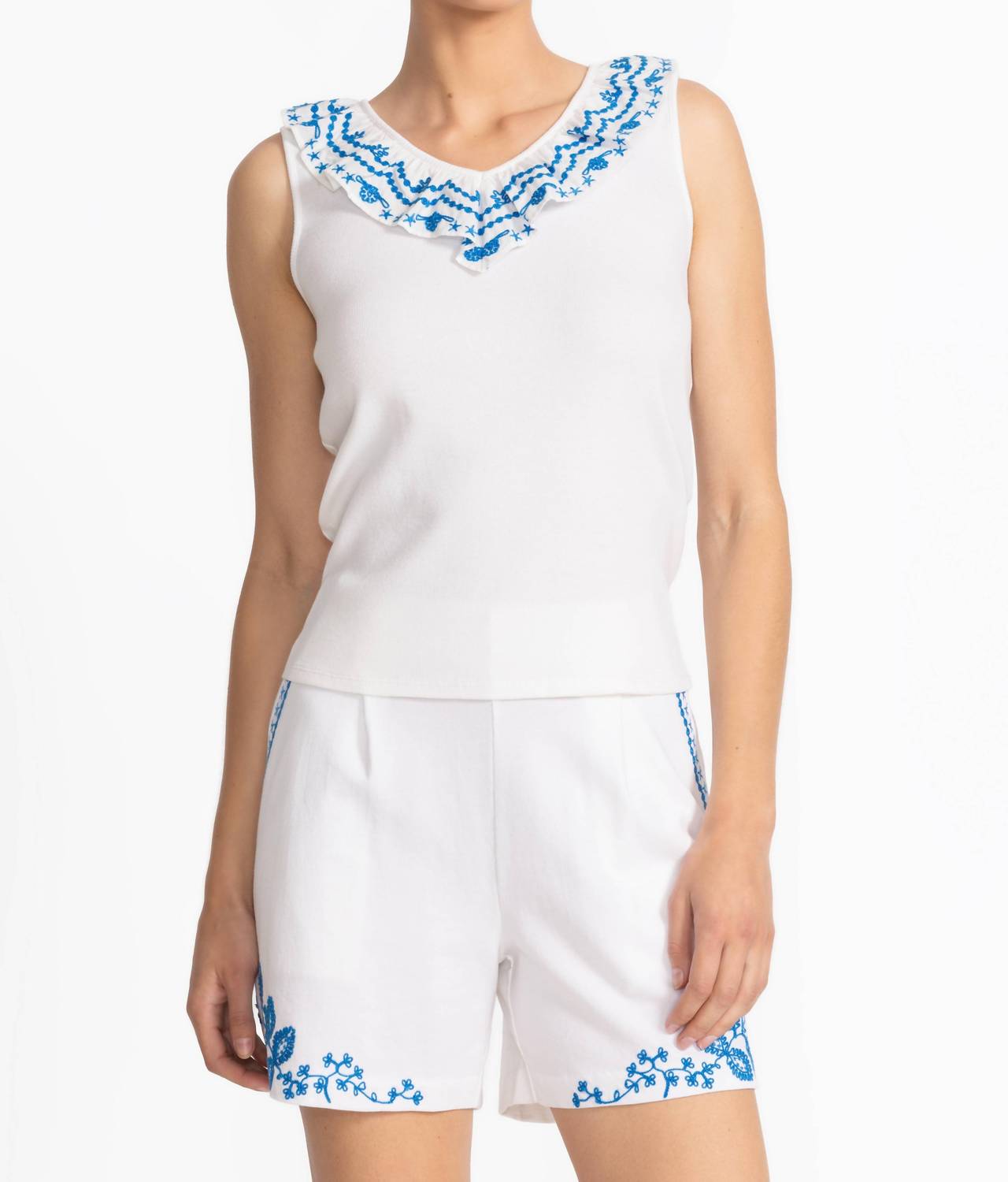 Johnny Was - DARIA MIXED MEDIA FLUTTER TANK