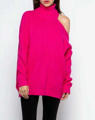 &Merci - SHOULDER-BARING TURTLENECK SWEATER