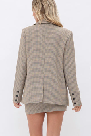 Fore - Gingham Long Sleeve Blazer