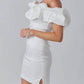 Baby Pink - Off The Shoulder Big Ruffle Mini Dress