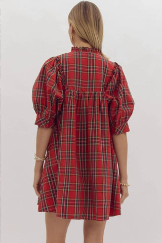 Entro - Christmas Plaid Short Dress