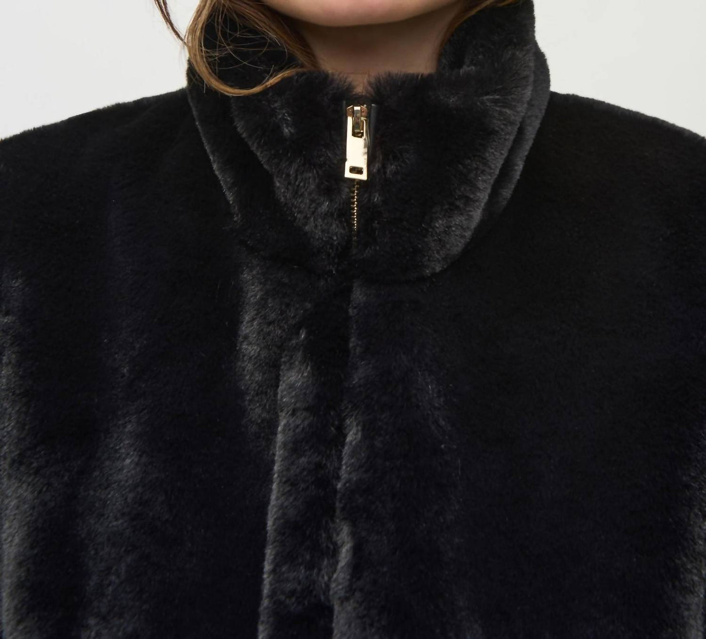 Joseph Ribkoff - Faux Fur Zip-up Cropped Vest