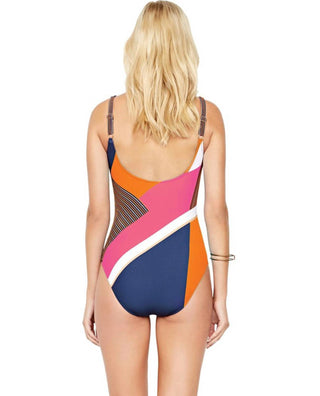 Profile By Gottex - Maritime Square Neck One Piece Swimsuit