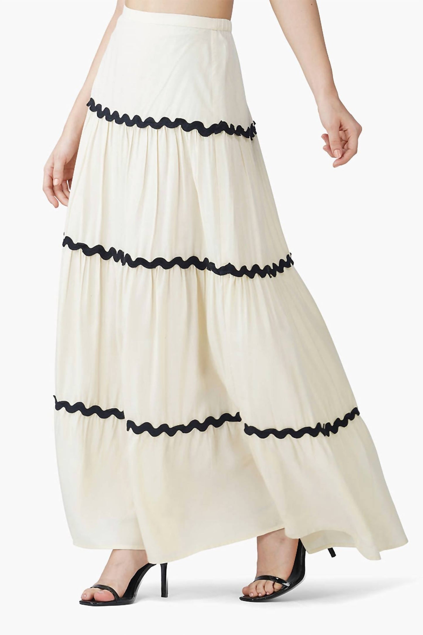 America & Beyond - Ric-rac Halter Top & Tiered Skirt Set