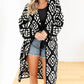 Elan - Color Detailed Long Crochet Cardigan