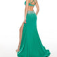 Rachel Allan - Beaded Jersey Gown With Side Cutouts