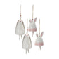 Blush Bunny and Hedgehog Bell Hanging Garden Accent (Set of 4)