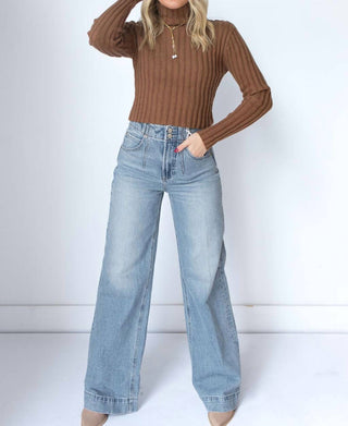 Pistola - Lana Double Button High Rise Ultra Wide Leg Jeans