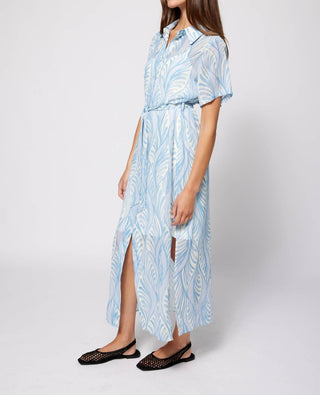 Amanda Maria - Chiffon Beach Print Shirt Dress