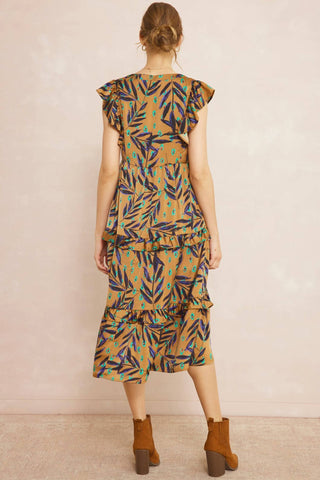 Entro - Ruffled Pocket Printed Dress