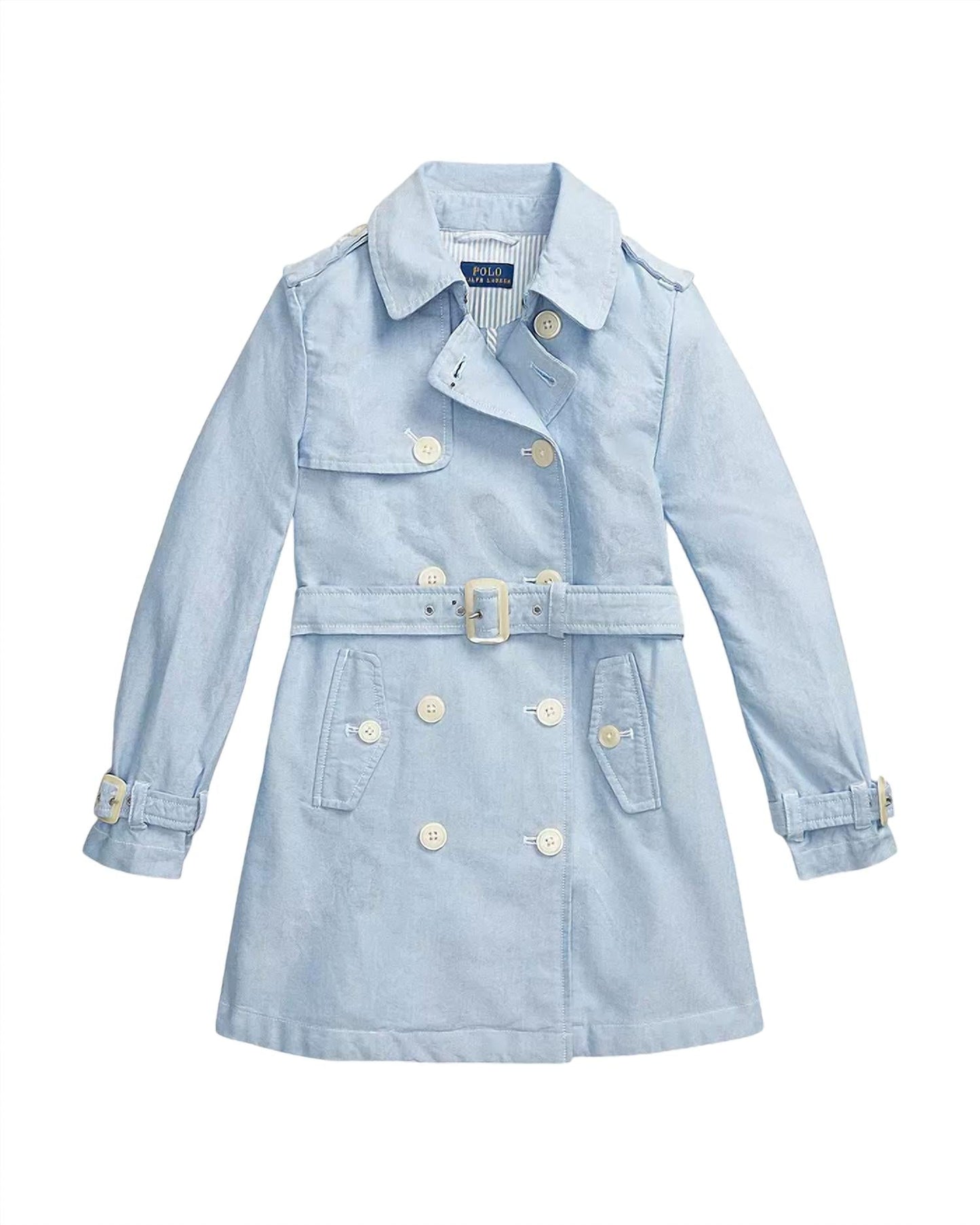 Polo Ralph Lauren - Girl's Cotton Oxford Trench Coat Denim