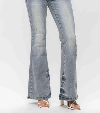 Judy Blue - Tinted Pin Tack Flare Jeans