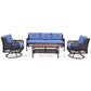 GO 4 Pieces Patio Furniture Set with Swivel Chairs Outdoor Wicker Sofas