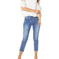 Coco + Carmen - Asra Tummy Control Embroidered Denim Capris