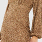 Mac Duggal - Sequined Puff Sleeve V Neck Gown