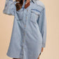 Anniewear - Comfort Stretch Denim Button Down Shirt Dress