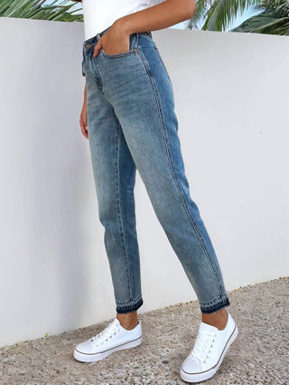 Trendsi - Judy Blue Full Size Mid Rise Rigid Magic Release Hem Jeans