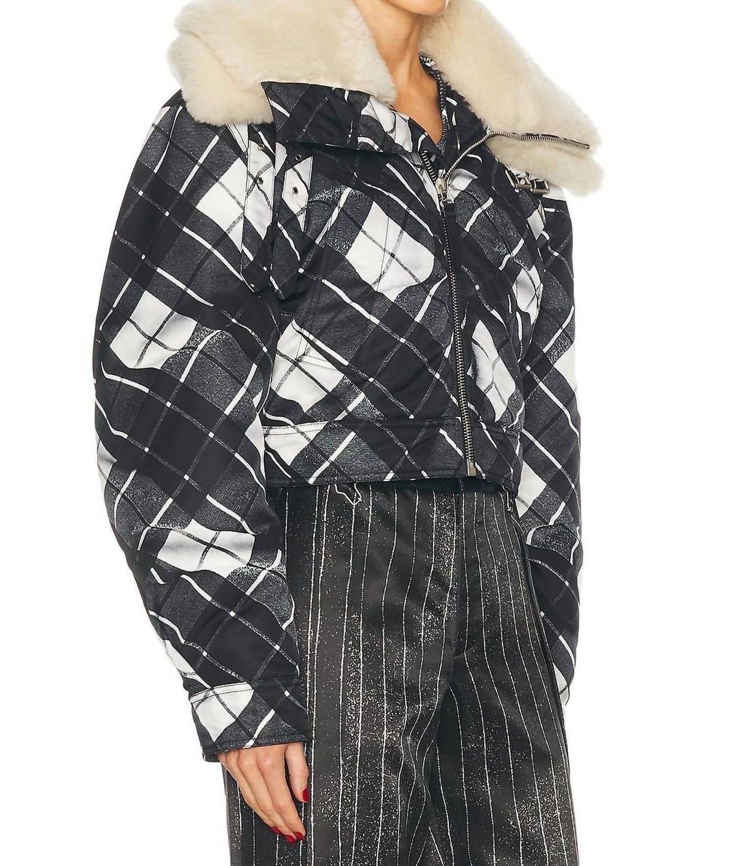 Jean Paul Gaultier - Distorted Tartan Aviator Coat