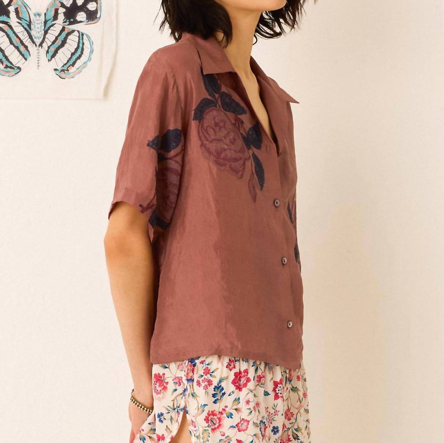 Alix Of Bohemia - Stevie Mauvewood Rose Shirt