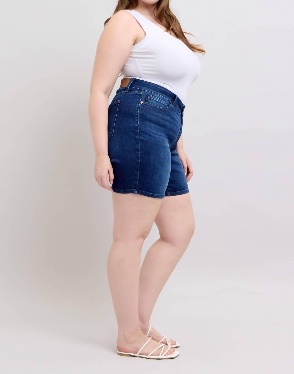 Judy Blue - High Waist V-front Bermuda Denim Short