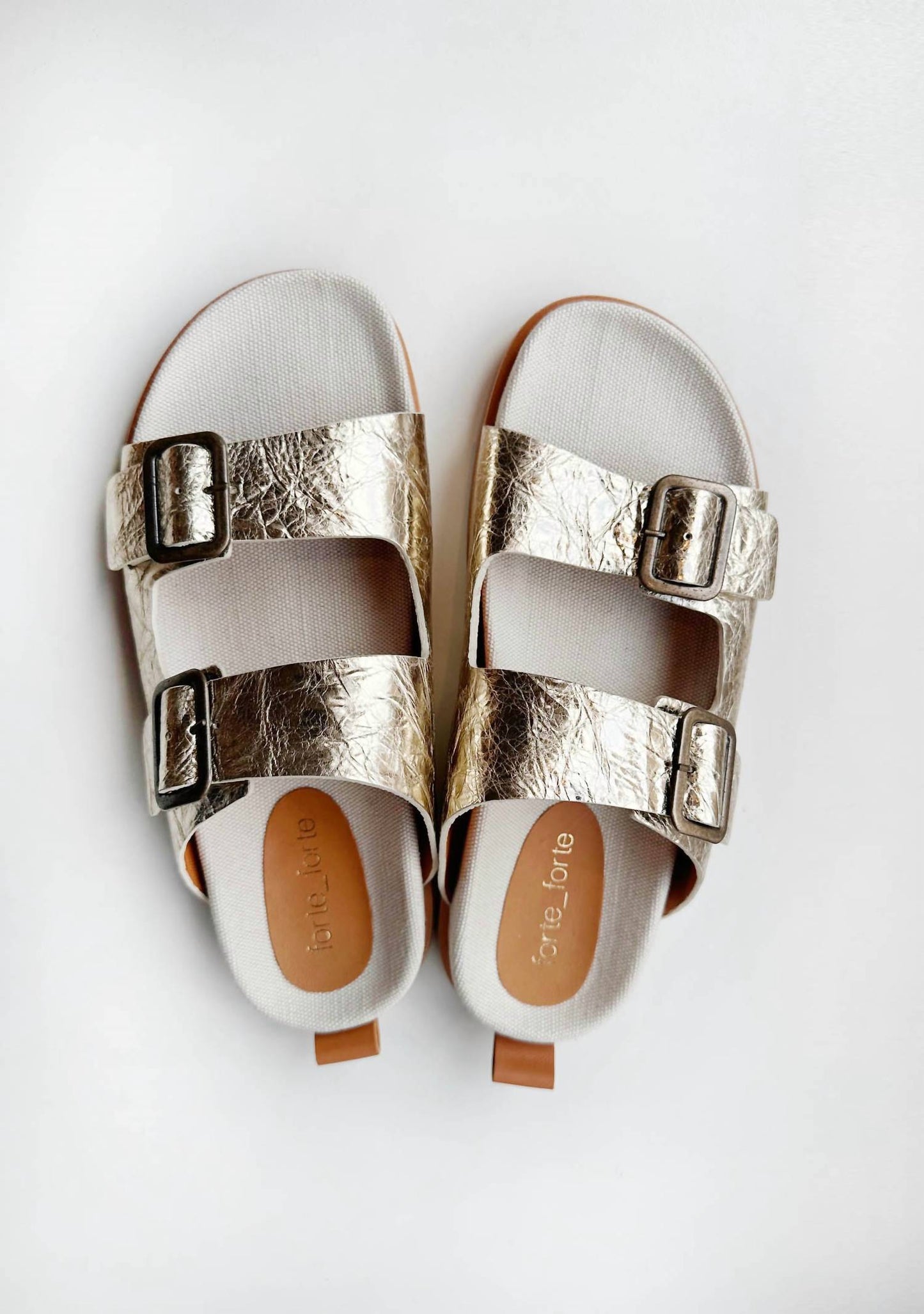 Forte Forte - Women's Craquel Leather Buckles Sandals