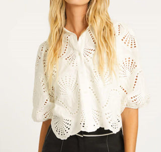 Caballero - Juliette Embroidered Eyelet Top