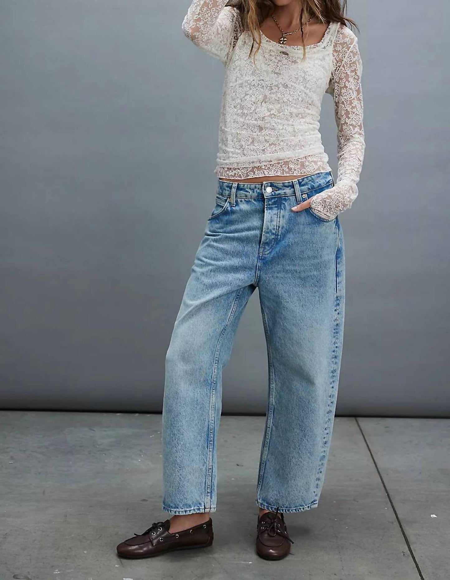 Free People - Deep Trance Dropped Boyfriend Jeans