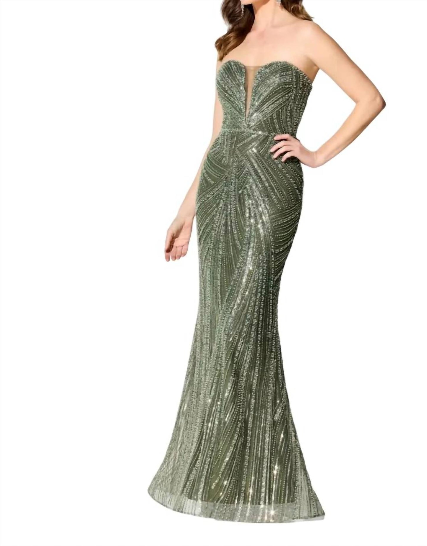 Ivonne D - Beaded Fit-and-flare Gown