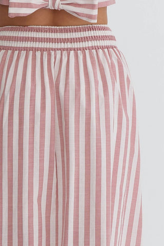 Entro - Striped Midi Skirt
