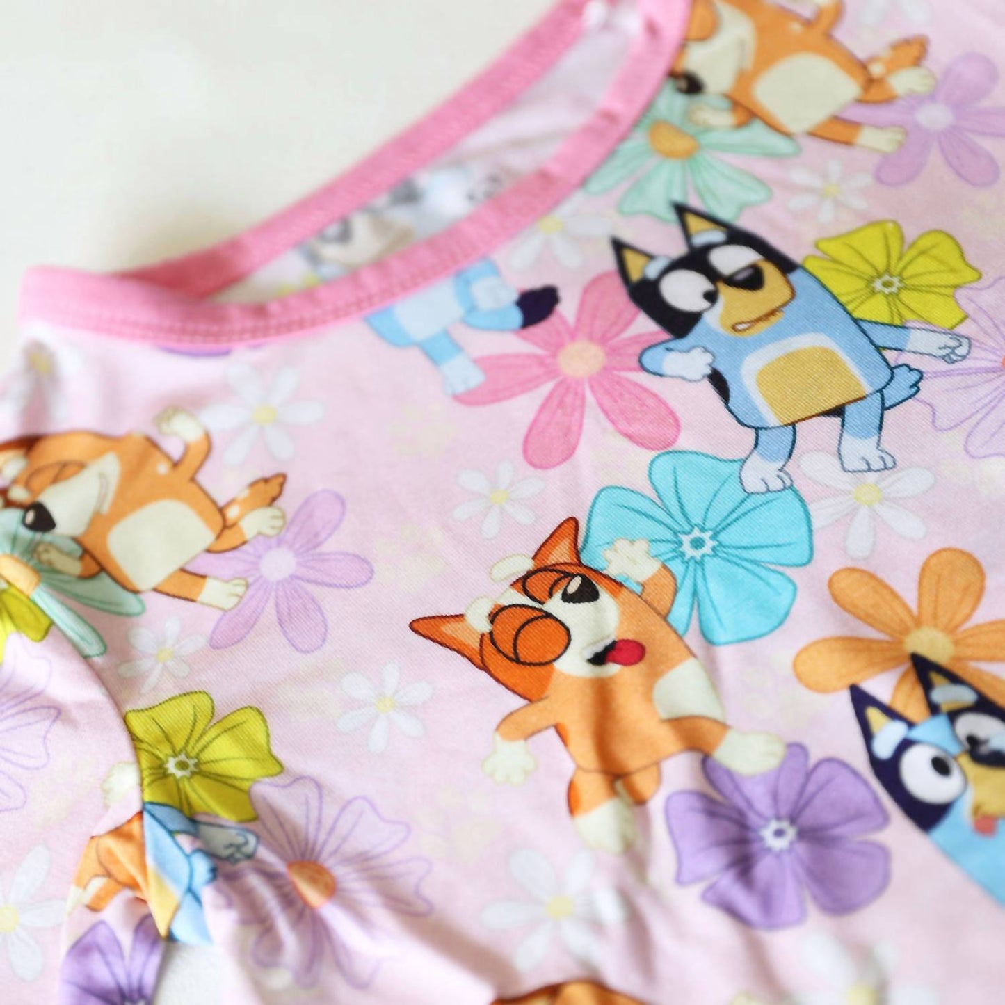Charlies Project - Girl's Little Snuggles Peachy Pups Bamboo Dress