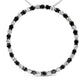 .925 Sterling Silver 3.0 Cttw Alternating Black and White Diamond Open Hoop Circle Pendant Necklace (H-I Color, I3 Clarity) - 18" Inches
