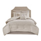 Embroidered 8 Piece Comforter Set Neutral Queen