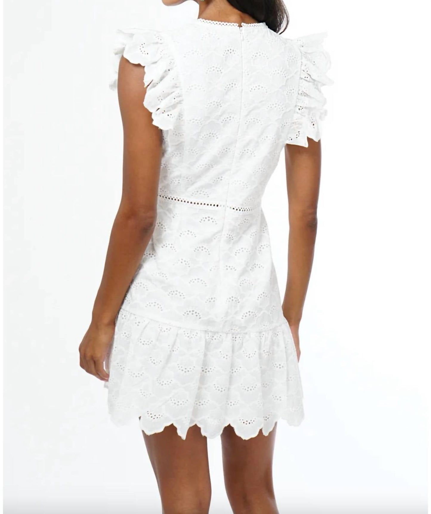Adelyn Rae - Nisha Cotton Eyelet Embroidered Mini Dress