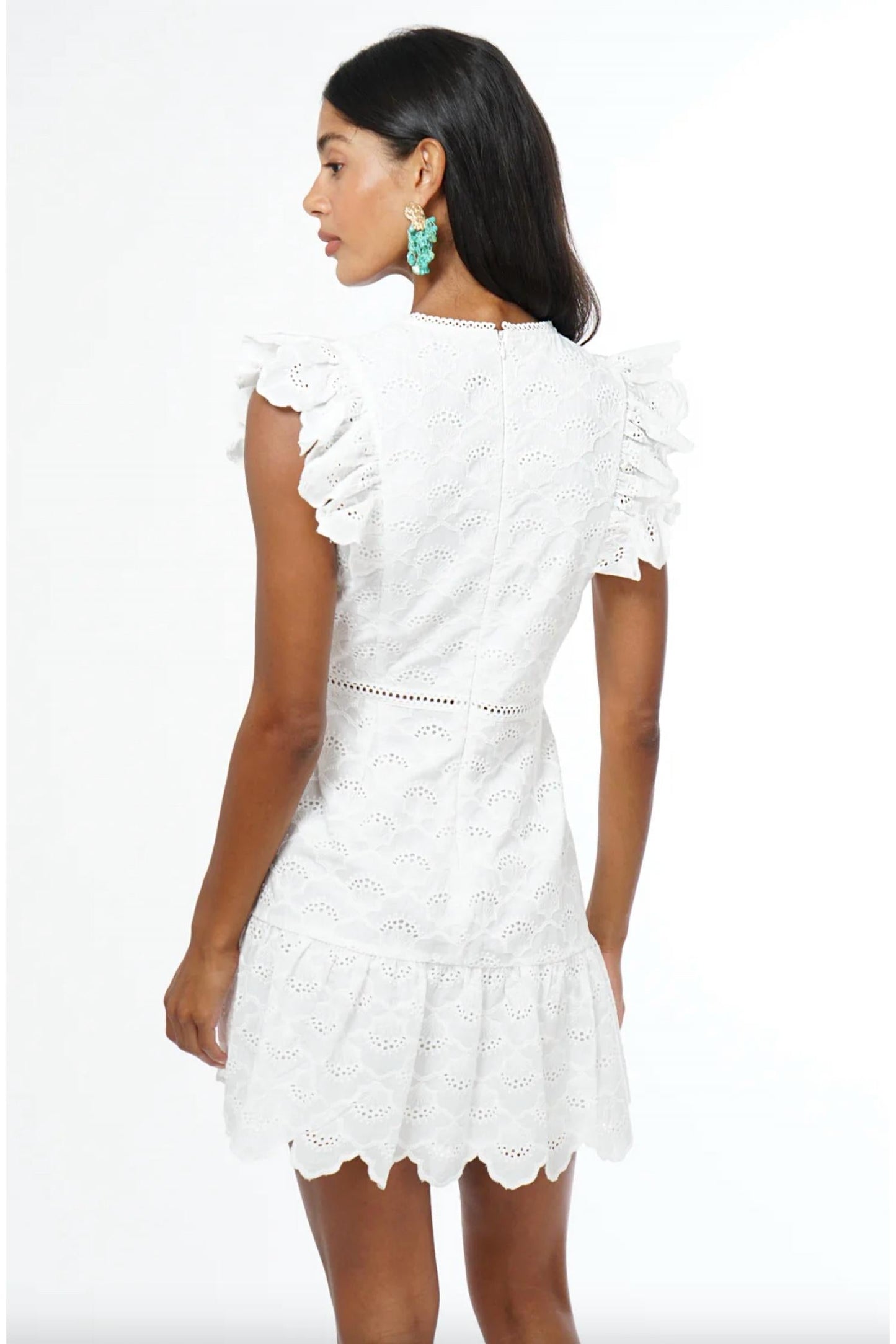 Adelyn Rae - Nisha Cotton Eyelet Embroidered Mini Dress