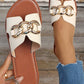 Aapparella - Women's Metal Rings Decor Cutout Flat Slippers