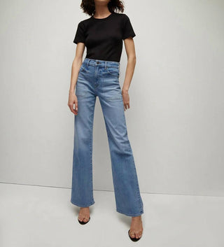 Veronica Beard - Crosbie Wide Leg Jean With Patch Pockets