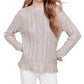 Charlie B - Metallic Cable Knit Sweater
