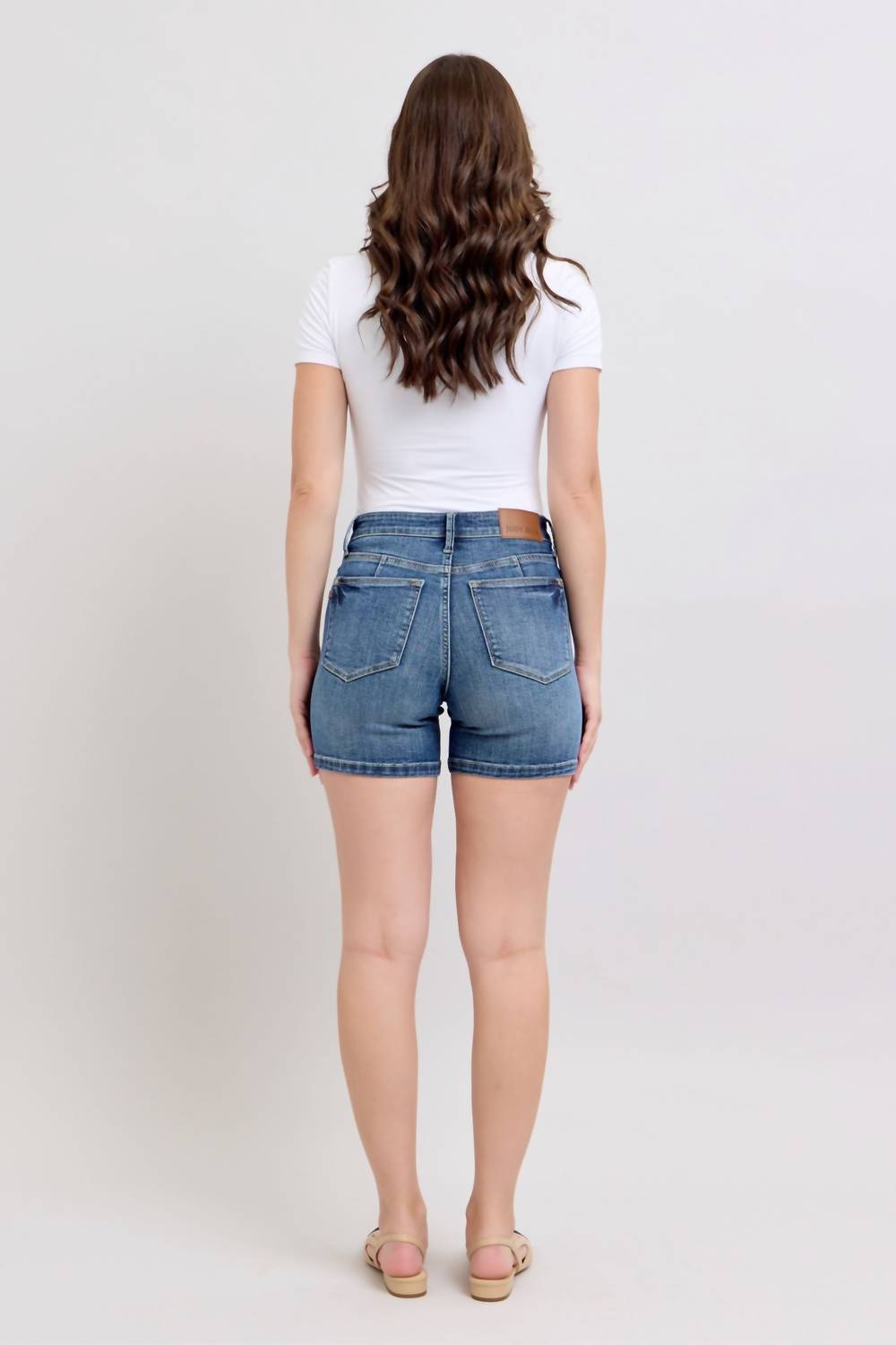Judy Blue - Tummy Control Mid Length Shorts
