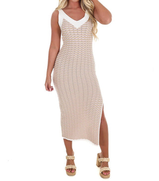 Mable - Wave Runner Chevron Bodycon Midi Dress