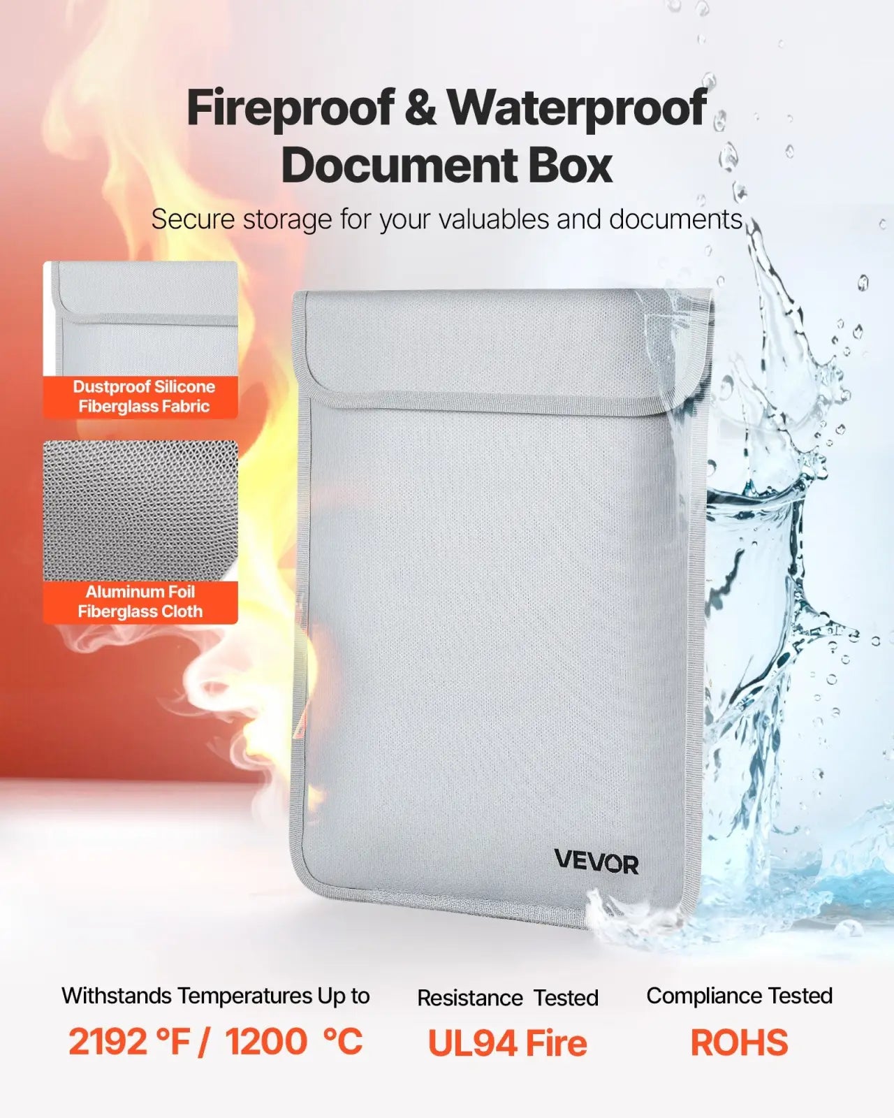 Fireproof Document Bag Waterproof File Organizer