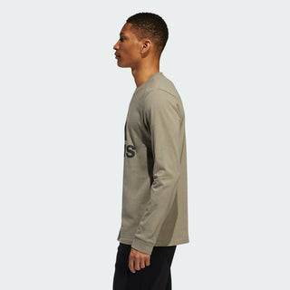 Adidas Men's Logo Long-Sleeve T-Shirt Olive Size 2 Extra Large