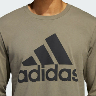 Adidas Men's Logo Long-Sleeve T-Shirt Olive Size 2 Extra Large