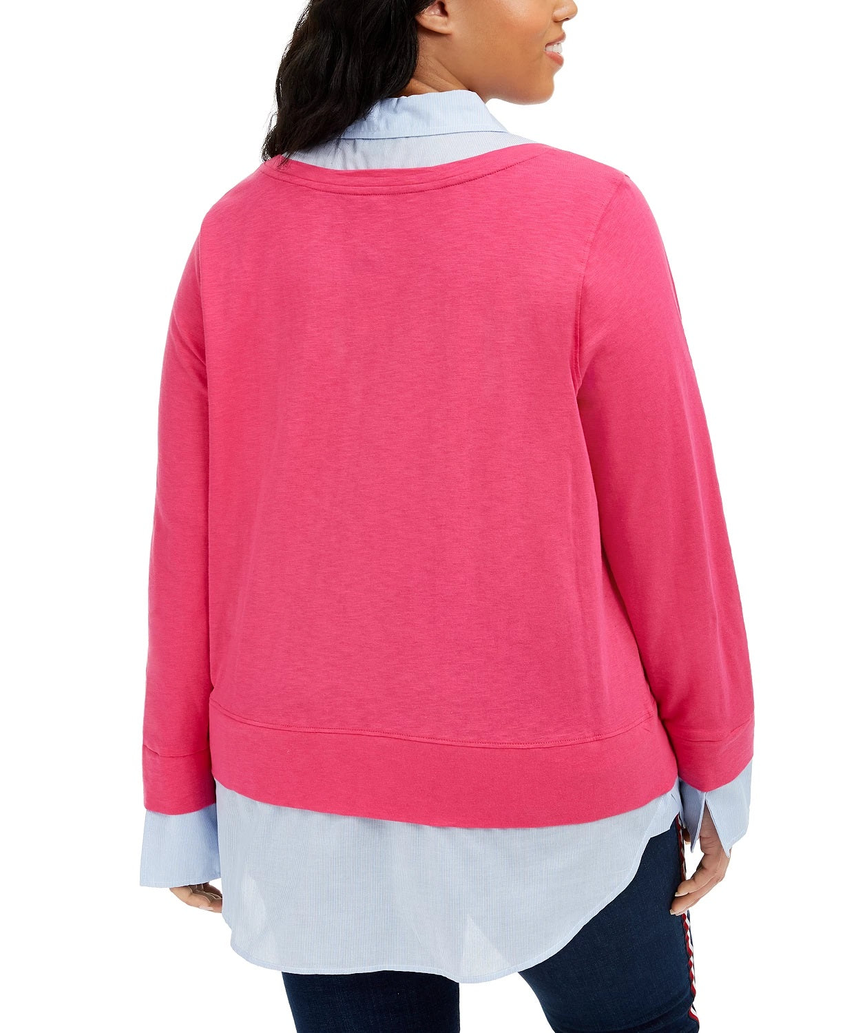 Tommy Hilfiger Women's Plus Size Layered-Look Shirt Bright Pink Size 3X
