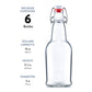 Swing Top Glass Bottles with Airtight Lids- 16 Oz 6 Pack