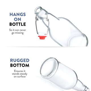 Swing Top Glass Bottles with Airtight Lids- 16 Oz 6 Pack