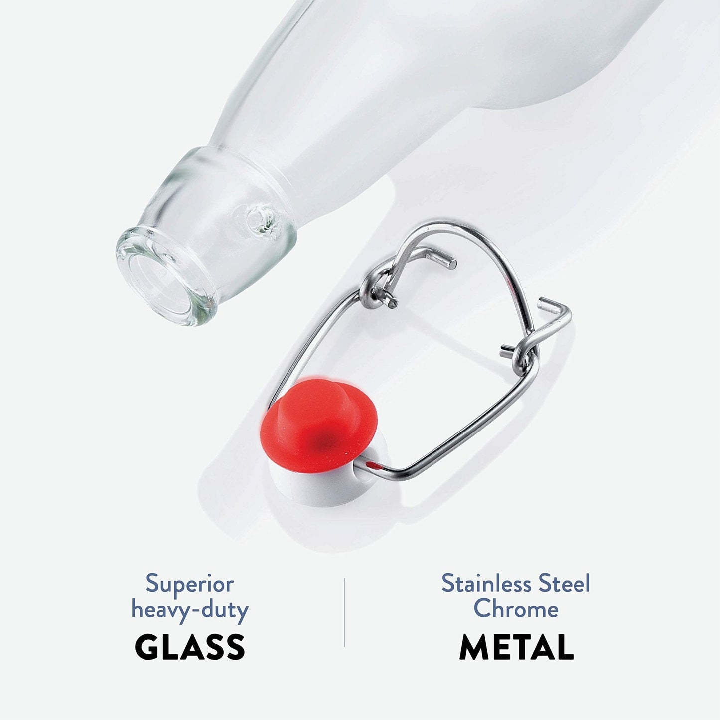 Swing Top Glass Bottles with Airtight Lids- 16 Oz 6 Pack