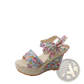Floral Bohemian Platform Wedge Sandals with Ankle Ties