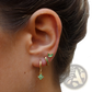 Floral and Butterfly Gold Hoop Earring Set with Gemstones