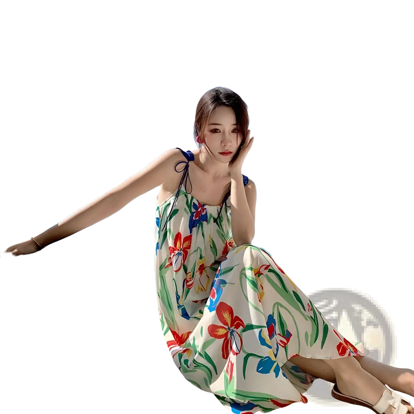 Floral Mesh Maxi Dress with Retro Slip Silhouette