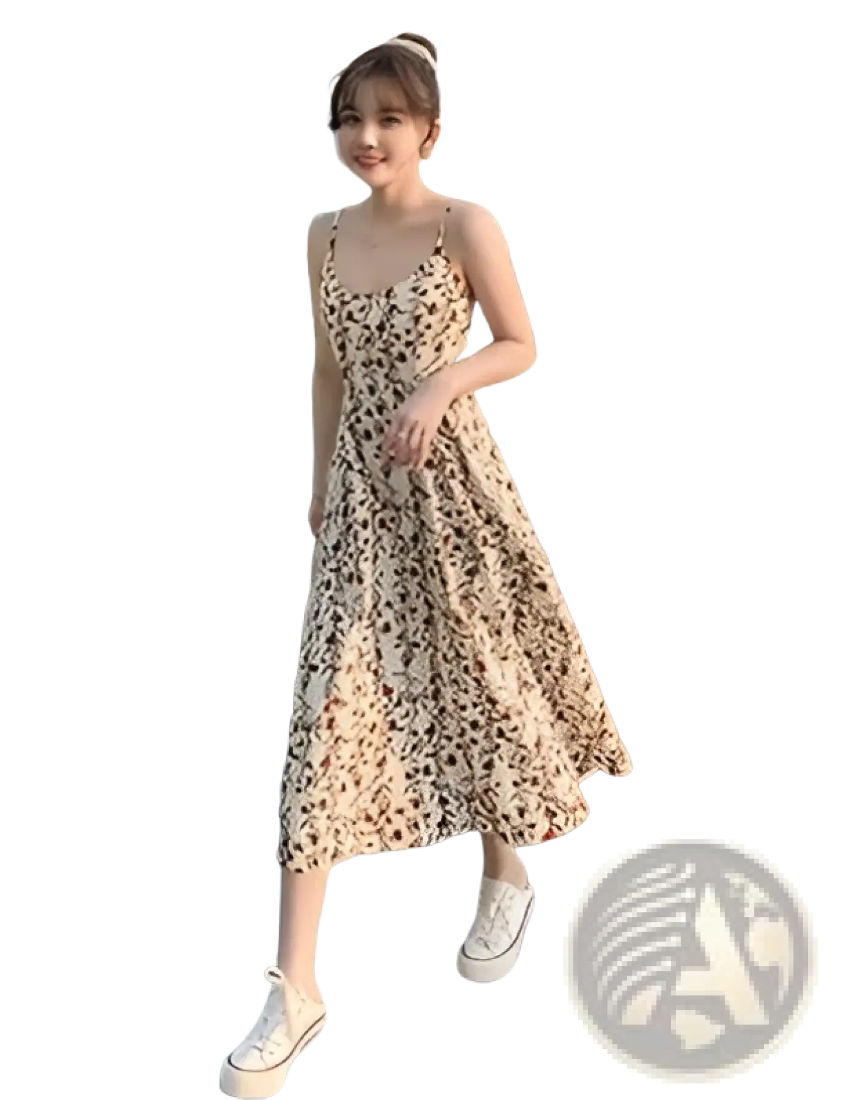 Floral Print Halter Midi Dress for Women